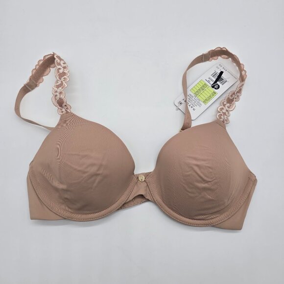 Natori Pure Luxe Underwire T-Shirt Bra 32B Buff Cashmere NWT - Picture 3 of 7